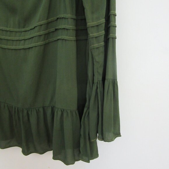 Massimo Dutti Blouse - Forest Green - Viscose - Size US 4 - Picture 3 of 10